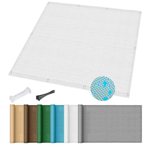 Sonnensegel Sonnenschutz inkl Befestigungsseile 90 x 250 cm Atmungsaktiv UV Schutz, Sonnensegel Quadratisch Atmungsaktiv 95% UV Schutz für Terrasse, Balkon, Pool, Garten, Weiß