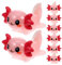 HANABASS 8 Stück Leuchtende Mini-Axolotl-Harzanhänger Winzige Leuchtende Axolotl-Harzfiguren-Spielzeuganhänger Die Im Dunkeln Leuchten Winzige Axolotl-Ornamente Für