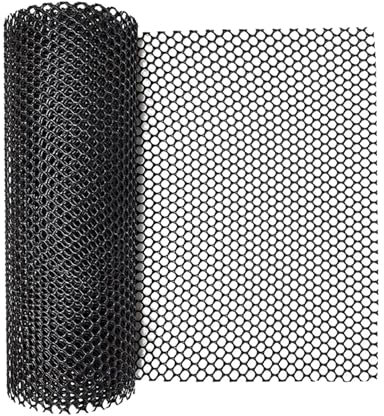 Drahtgitter Feinmaschig Maschendrahtzaun aus Kunststoff, langlebiges Hühnerdrahtgeflecht, 300 x 40 cm, Geflügelnetz for Geflügel, Hunde, Kaninchen, Schlangenbarriere und Gartenarbeit(Black)