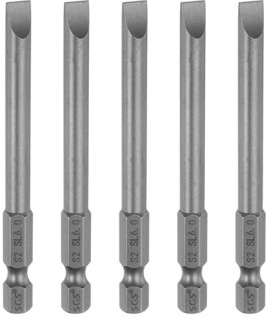 sourcing map 5pcs SL6 Magnetic Slotted Screwdriver Bits 6mm S2 Steel Flat Head Screwdriver Bit 1/4 Hex Shank Industrial Grade Screw Driver Drill Bits 3 Long for Remove Fastening Screws