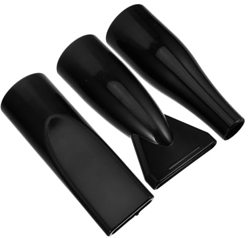 Universal Hair Dryer Nozzle Black ABS 3pcs Attachment for Hair | Reverse Air Hair Dryer, 4.2cm Hose Fit, Reusable Lightweight Styling Tool, Black Finish