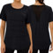 Terecey Sportshirt Damen Kurzarm Fitness Shirt Weich Locker Yoga Shirt Rundhals Schnell trocknend Funktionsshirt Leichtes Lässig Sport Workout Laufen Tops mit Back Mesh, Schwarz XXL