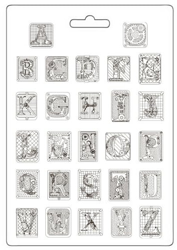 Stamperia - Soft Mould A4 for Scrapbooking, Albums, Bullet Journals and More, Suitable for Soft Clay, Ceramic Powder and More, Perfect for Hobbies, Crafts and Gifting (Master of Magic, Alphabet)