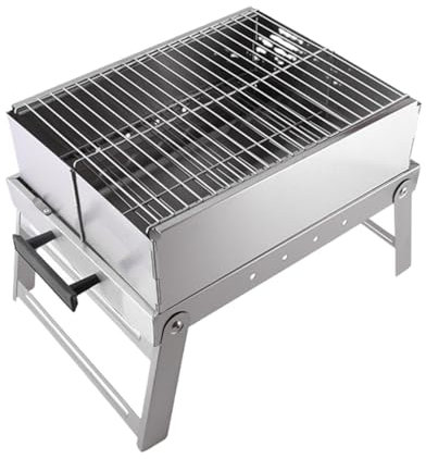 Camping Grill für Outdoor Klappbarer Grill Aus Edelstahl Für Den Innen- Und Außenbereich, Holzkohlegrill, Tragbar Für Camping Holzkohlegrill für Picknick