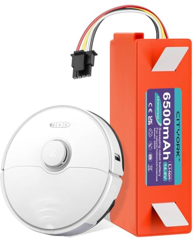 CITYORK Li-ion Ersatz Akku für Roborock Qrevo S/Pro/MaxV (QV 35A), für Roborock S8 S4 Q5 Q7 Max/Plus/Pro+/Pure [Nicht für Roborock S8 MaxV Ultra] Xiaomi Roboter Staubsauger Akku- 14,4V 6500mah
