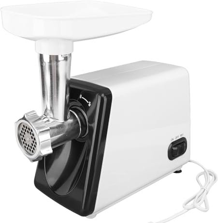 Asixxsix Hachoir à viande électrique, 2 500 W, robuste, 2 lames, tube à saucisses et kit Kubbe, pour la cuisine à domicile (Plug UE 220V)