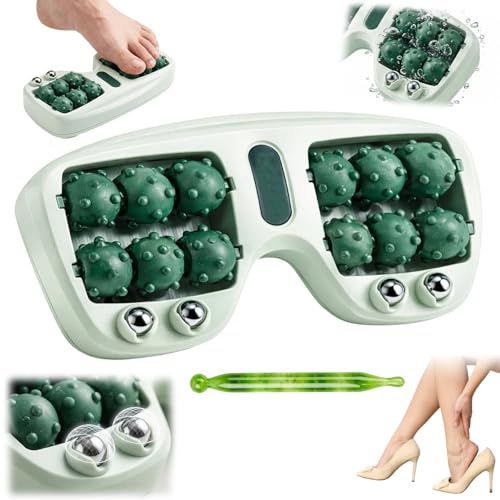 Fußmassageroller, Fersensporn Massagegerät und Massage Roller für die Fußmassage, Fußmassagegerät mit Faszienrolle Fuß und Fussroller für die tägliche Anwendung, Grüner Fußmassageroller mit Akupressur