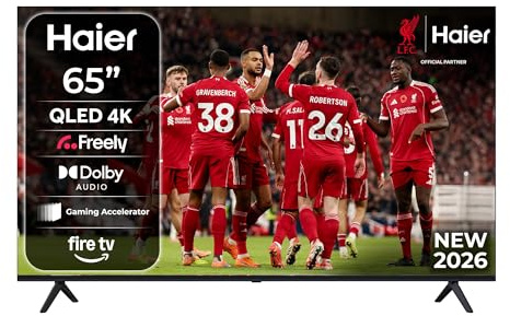 Haier 65 S80GUF QLED Smart TV with Fire TV, Freely, Dolby Audio, Gaming Accelerator, Bluetooth, HDMI 2.1