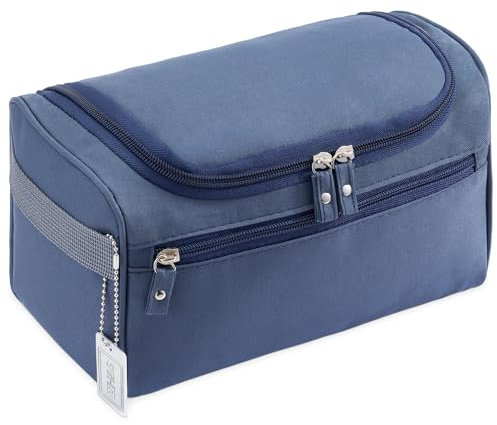 H&S Kulturbeutel Damen zum Aufhängen - Kulturtasche Herren - Waschtasche Kosmetiktasche - Waschbeutel groß - Toilettentasche - Für Zuhause oder auf Reisen - Blau