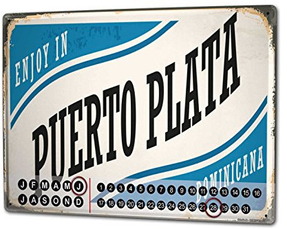 Wandkalender 2019 Jahreskalender Dauerkalender 2020 Kalender 2021 Terminplaner Fotokalender Reisen Küche Puerto Plata Metall Magnet