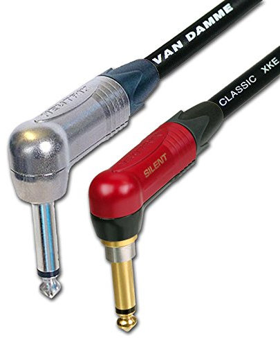 Neutrik SILENT Guitar Jack to Jack Lead. Van Damme Cable. Angled 1m 3m 6m 5m 10m (3m, Black)
