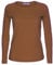 Ladies Womens Plain Stretchy Long Sleeve Round Neck Top UK Sizes 8-24 (Camel, 12-14)