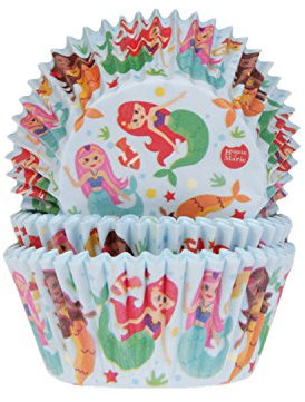 House of Marie 50 Muffinförmchen Meerjungfrau | Mermaid | Sommer | aus Papier