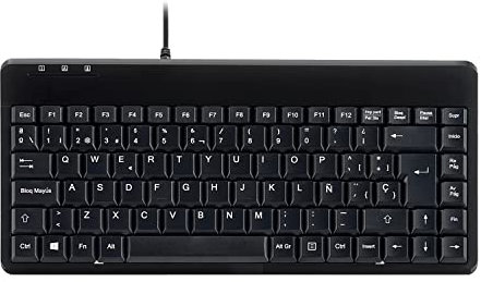 Perixx PERIBOARD-409 Teclado USB Ordenador Pequeño, QWERTY Español, Negro