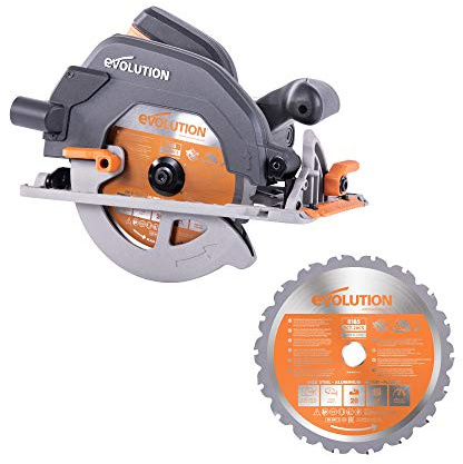 Evolution Power Tools R185CCS Multi-Material Circular Saw, 185 mm, (110 V) with Additional R185TCT-20T Blade
