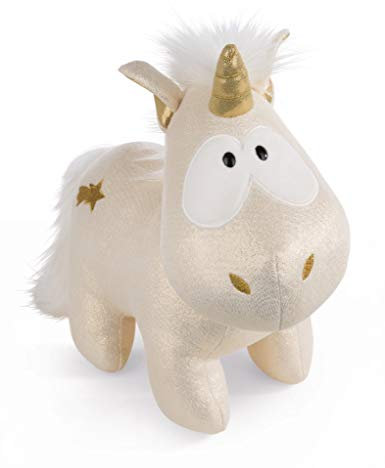 NICI Theodor Einhorn Kuscheltier Shooting Star - 32 cm - Goldenes Einhorn Plüschtier mit goldenem Horn und glänzendem Plüschfell - Für jedes Alter geeignet - 43725