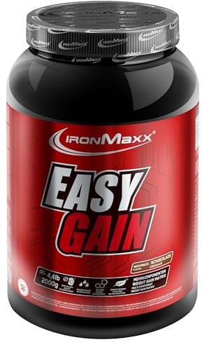 IronMaxx Easy Gain - Schokolade 2000g Dose | Hochkalorischer Weight Gainer| Hoher Proteingehalt | Glutenfrei und Mit Vitaminen und Mineralstoffen