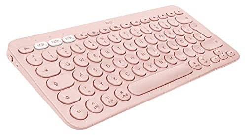 Logitech K380 Teclado Bluetooth Multidispositivo para Mac, Perfil Compacto, Conexión hasta 3 Dispositivos, Teclado de Tijera, Batería de hasta 2 años, macOS / iOS / iPadOS, QWERTY Español - Rosa