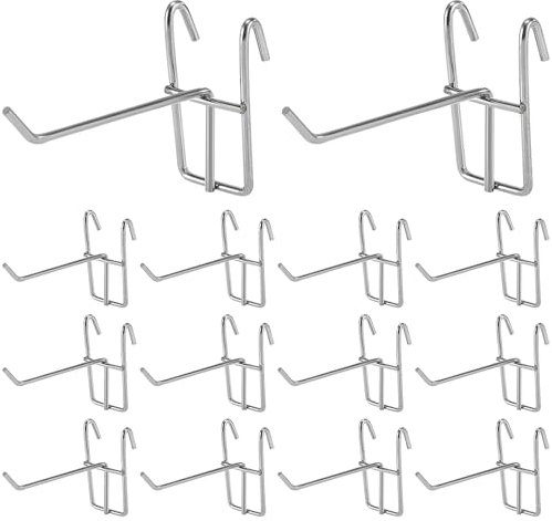 DOITOOL 30Pcs Gridwall Panel Display Hooks - Slatwall and Peg Board Hook - Supermarket Iron Hook for Store, Living Room, Kitchen, Home 10cm