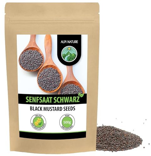 Alpi Nature Semi di Senape Nera Marrone 500g, Semi di Senape Nera Marrone da 1-2mm