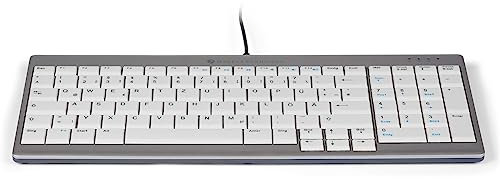 BakkerElkhuizen UltraBoard 960 Standard Compact Tastatur, deutsches Layout Qwertz, Kabelgebunden, Hellgrau/Weiß