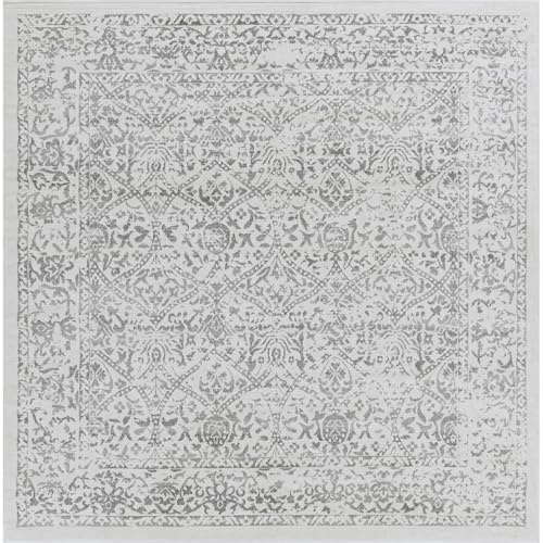 Livabliss Margaux Palermo Vintage Round, Bedroom – 200x200 cm, Ivory & Grey