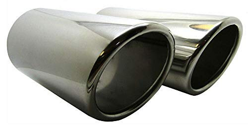 Doppel Auspuffblende Endrohr Endstuck Auspuff Blende Schalldampf Sportauspuff Schalldampf Sport Rund Tuning Edelstahl Kompatibel Mit BMW