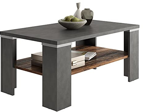DEINE TANTE EMMA 664-001 Bastia Matera grau/Old Style Nb. Couchtisch Beistelltisch Tisch Wohnzimmertisch ca. 100 x 46x 60 cm FMD