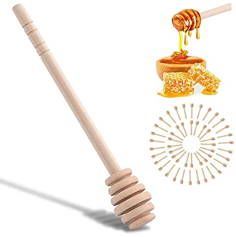 50 Bastoncini per Miele in Legno, Mini Bastoncino per Mescolare Il Miele da 7,6 cm/3 Pollici per Erogazione di Vasetti di Marmellata di Miele e Feste di Matrimonio in Famiglia