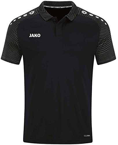 JAKO Herren Poloshirt Performance, Schwarz/Anthra Light, 3XL