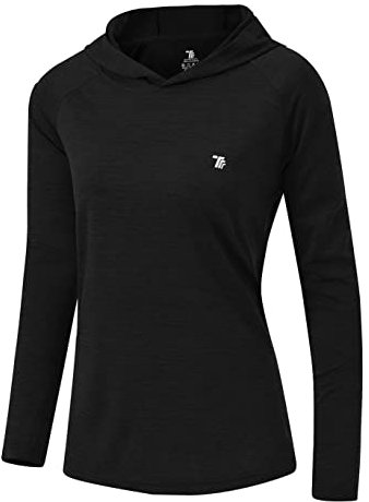 YSENTO Damen Outdoor Wandershirt Atmungsaktive Leicht Sport Langarmshirt Laufshirt Pullover Yoga Training T-Shirt Tops(Schwarz,M)