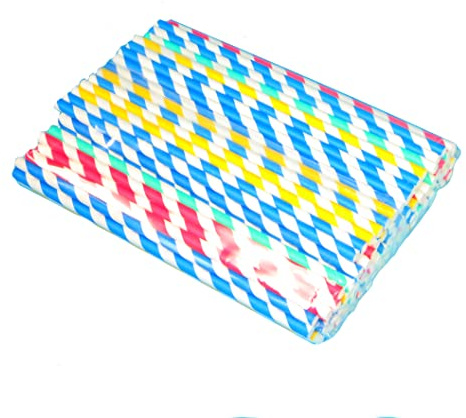 Pro DP 150 Bio Papiertrinkhalme Strohhalme Jumbo Shake Trinkhalme bunt gestreift Ø8mm 23cm lang farbig gemischt