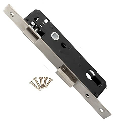 wopee Einsteckschloss für Garten Garage Bad WC Zimmer Rohrrahmenschloss für Profilzylinder | Stulp 17 x 240 mm | DIN Rechts/Links | Einsteckschloss für Profilrahmentüren(Size:20x85mm)
