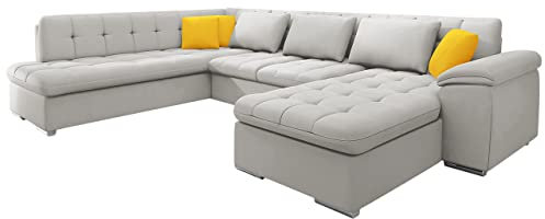 Mirjan24 Ecksofa Niko Bis Premium, Design Eckcouch Sofa U-Form Couch mit Schlaffunktion und Bettkasten Wohnlandschaft vom Hersteller (Venus Ve. 2921 + Venus Ve. 2921 + Venus Ve. 2916, Seite: Rechts)