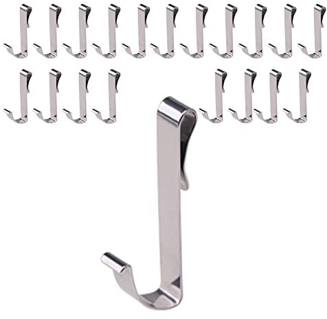 20 Stück J-förmige Haken aus Edelstahl, zum Aufhängen, für Waschbecken, Gitterhaken, Drahtgestell-Haken, für Küche, Schlafzimmer, Büro, Drahtregal