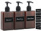 Segus Seifenspender, 3 Stück 280ml Pumpflasche, Shampoo Flaschen zum Befüllen, Soap Dispenser Plastik für Shampoo, Conditioner, Körperseife, Shampoo Spender mit Aufkleber, Bernstein