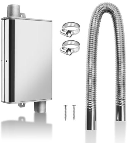 MaxEarn Silenziatore migliorato con tubo di scarico da 60 cm per generatori di corrente, tubo di scarico per auto, in acciaio inox, con 2 clip per riscaldamento Ebespacher