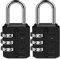 SISAV Cadenas à Combinaison à 3 Chiffres,Cadenas de Gym,Cadenas d'Extérieur,Adapté aux Casiers d'École,aux Boîtes à Outils,aux Sacs à Dos de Voyage,avec Loquet (Noir,2 Pièces)