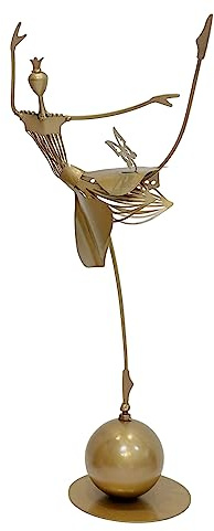Altsuceser Dancing Girl Outdoor Statuen, Garten Metall Tanzende Fee Statue Rasen Ornamente, Fee Engel Statue für Terrasse Hof Dekorationen B