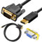 Xiatiaosann 4FT USB C to VGA Cable, 4K@30Hz, Gold-Plated, Compatible with Laptop, Tablet, Smartphone, Monitor, Projector