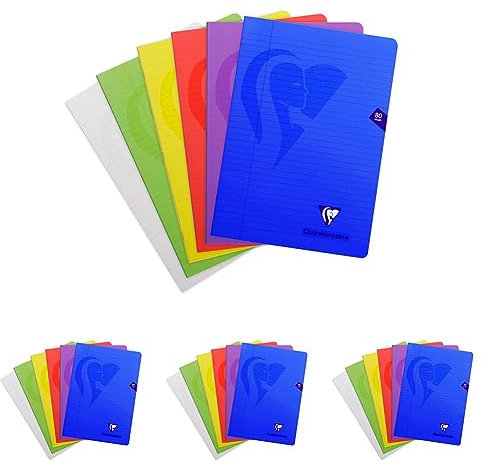 Clairefontaine 303125C Heft Mimesys DIN A4, 21 x 29,7cm, 40 Blatt, liniert mit Rand, 1 Stück, farbig sortiert (Packung mit 4)