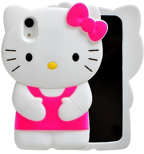 MONEHOYSY Cartoon Case for iPhone Xs MAX 6.5, Fashion Cute 3D Cute Kitty Kawaii Soft Silicone Animal Protective Gel Shockproof Gel Back Cover for Kids Women Girls Boys (XS MAX 6.5, Hot Pink)