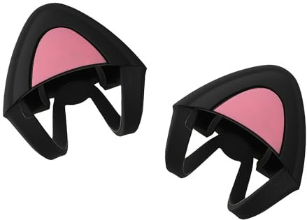 kwmobile 2X Katzenohren Aufsatz kompatibel mit Overear Headphone - Deko Accessoire für Kopfhörer Breite 2,5 bis 3,8 cm - Katzenkopfhörer Set - Schwarz Pink