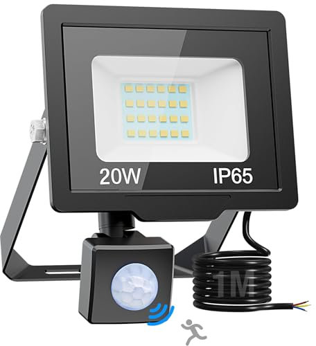 nipify LED Strahler mit Bewegungsmelder Außen,20W Fluter Außen,IP65 Wasserdichte Aussenlampe 6500K Kaltweiß Scheinwerfer, Außenleuchte für Garten Hotel Innenhöfe Garage