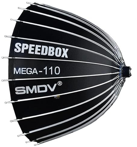 SMDV Speedbox Mega-110 Deep Softbox - Illuminazione fotografica professionale con resistenza al calore, supporto Bowens e diametro 110 cm