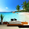 Moderne Simple bord de mer paysage palmier plage 3D Photo papier peint salon chevet toile de fond peintures murales 350CM(W)*256CM(H)