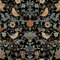 FunStick 44.5CMx9M Self Adhesive Wallpaper Black Floral Stick on Wallpaper for Kitchen Bathroom Tropical Black Floral Bird Wallpaper for Walls Sticky Back Plastic for Kitchen Cupboards Drawers