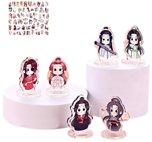 Generic XHBTS Heaven Official's Blessing Standing Card Anime Figur Modell Tian Guan Ci Fu Acryl doppelseitige Ornamente Animation Peripherie Geschenke und Aufkleber (6 Stück/kleines Set)