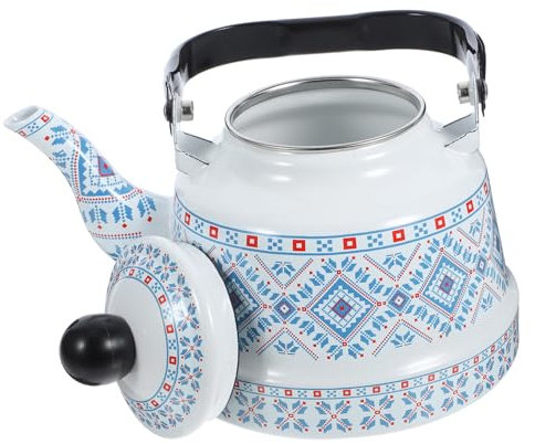 SEWOART Topf Retro-emaille-wasserkocher Emaille-teekessel Wasserkocher Zum Kochen Bringen Küchenteekanne Aus Edelstahl Vintage Kaffeetasse Grüne Rostfreier Stahl
