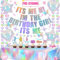 Daidle Taylor Birthday Decorations Pack for Swift Theme Party, Iridescent Banner & Tablecloth & Balloons, Stickers, Swirls, Cake Topper, Wall Decor, Party Favors, Swift Birthday Decorations